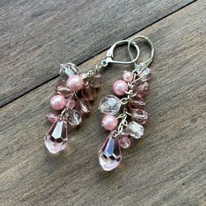 Pink beaded earrings